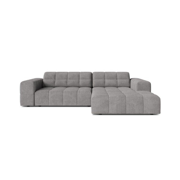 Colțar gri cu tapițerie din chenille (cu colț pe partea dreaptă/cu șezlong) Chicago – Cosmopolitan Design