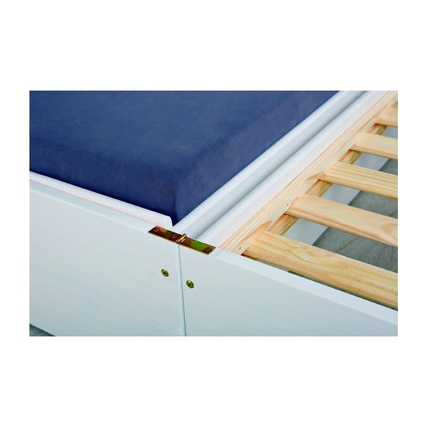 Pat extensibil de o persoană Evergreen House Triple, alb-image-1