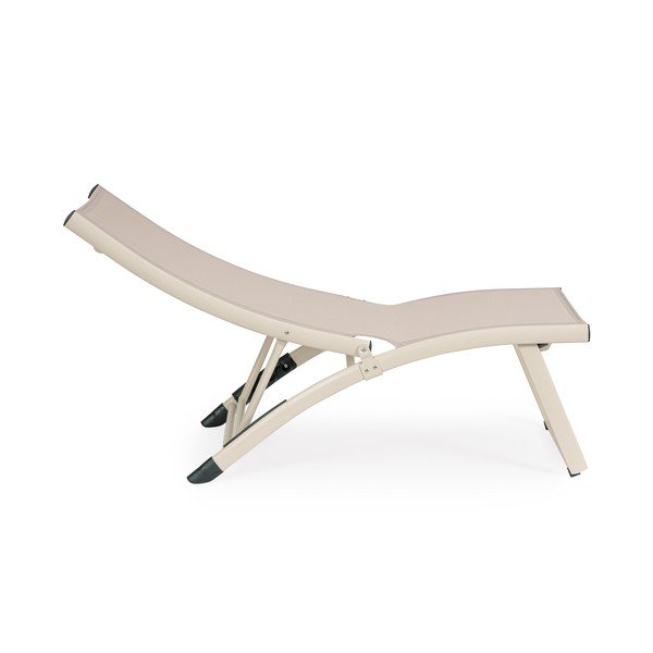 Șezlong de grădină bej din metal Taylor – Bizzotto-image-3