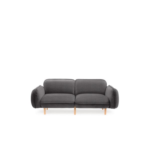 Canapea gri închis cu tapițerie din stofă bouclé 188 cm Bean – EMKO