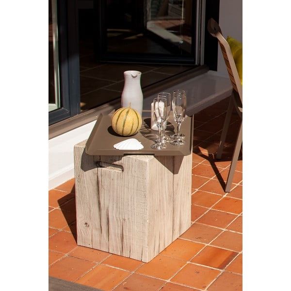 Măsuță auxiliară pentru grădină Ezeis Ecotop, 35 x 35 cm, alb-image-1