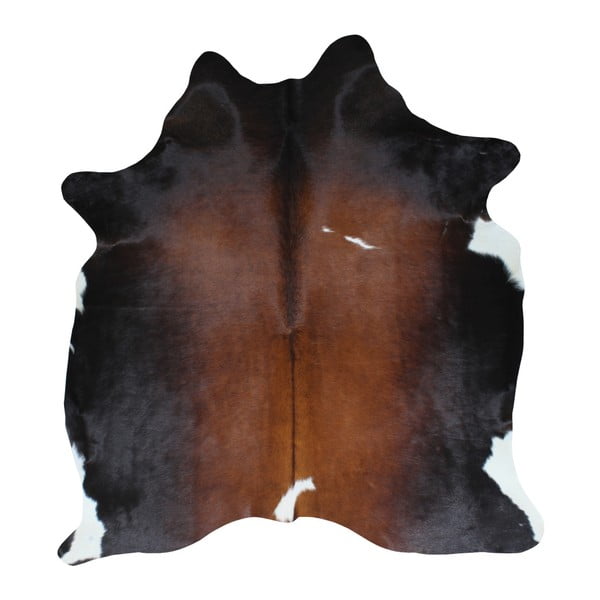 Covor din piele de vacă, 195 x 160 cm, negru - maro 