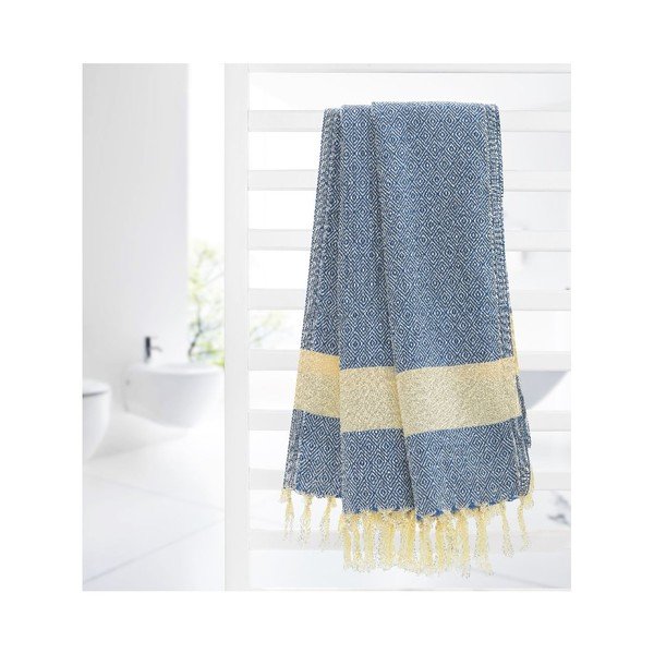 Prosop hammam Diamonds Blue, 100x180 cm-image-2