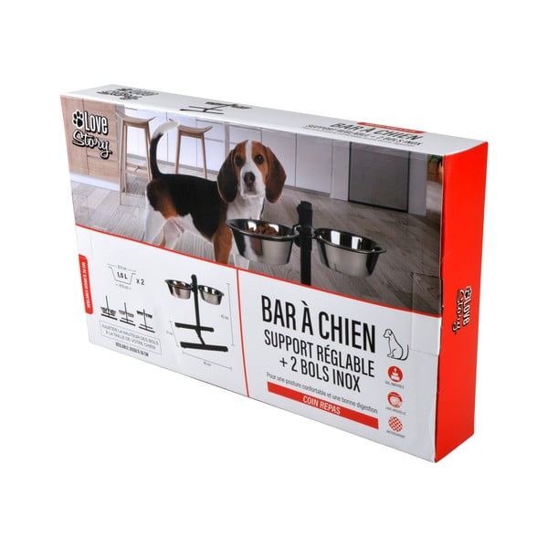 Set boluri cu suport pentru câini din oțel inoxidabil – Love Story-image-4