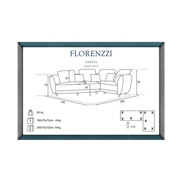 Canapea cu șezlong pe partea dreaptă Florenzzi Viotti, maro-image-4