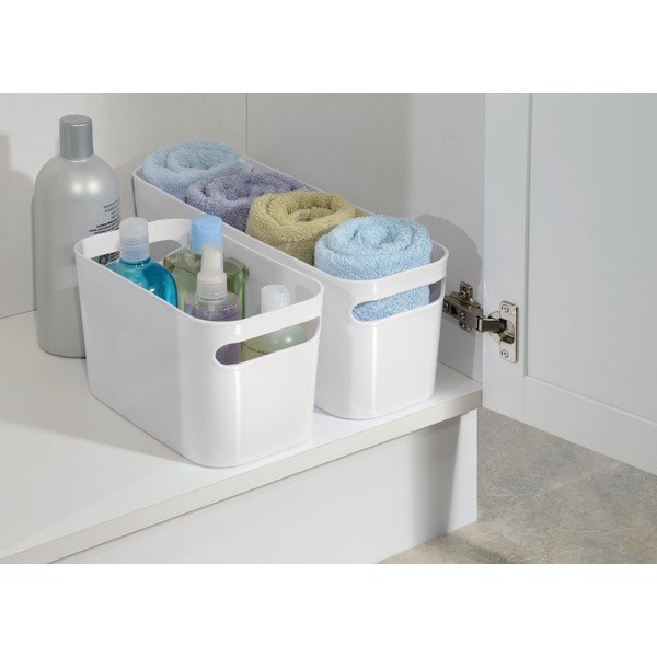 Coș depozitare iDesign Una White, 40x15 cm, alb-image-1