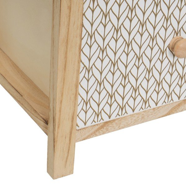 Comodă în culoare naturală înaltă din lemn masiv de paulownia 34x78 cm – Casa Selección-image-4