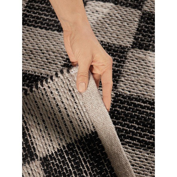 Covor tip traversă negru/crem reversibil/țesut manual din amestec de iută 80x300 cm Rex – Hanse Home-image-3