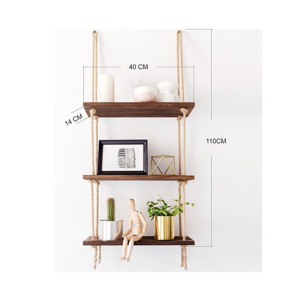 Etajeră suspendată din lemn Ayko-image-2