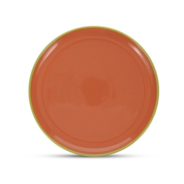 Farfurie verde/portocalie din gresie ø 26 cm Duo – ONA