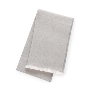 Pled din amestec de bumbac Euromant Linen, 140 x 180 cm, gri deschis