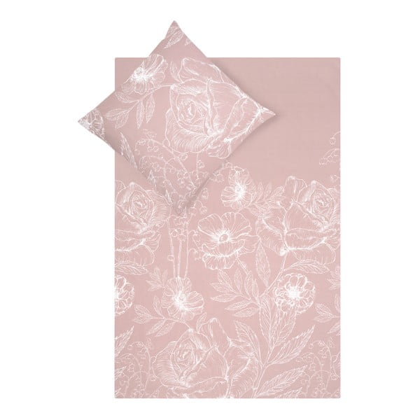 Lenjerie de pat roz din bumbac percal 200x135 cm Keno - Westwing Collection