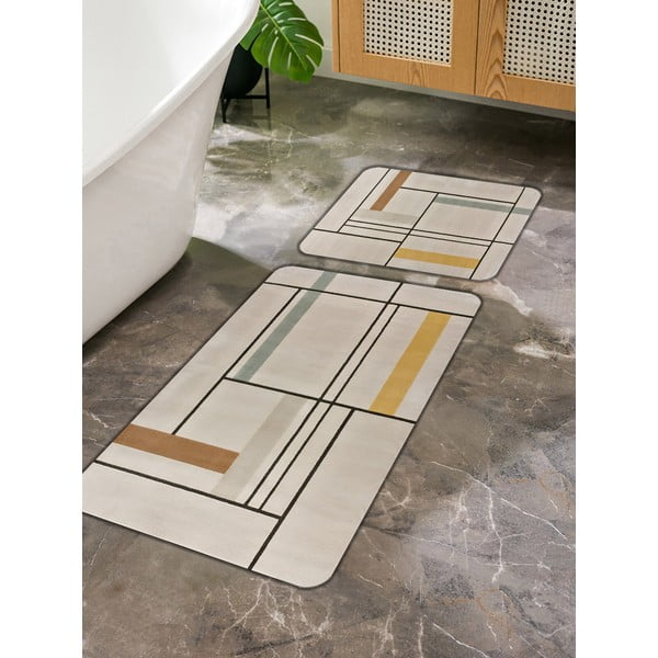 Covorașe de baie maro deschis 2 buc. 60x100 cm – Mila Home-image-3