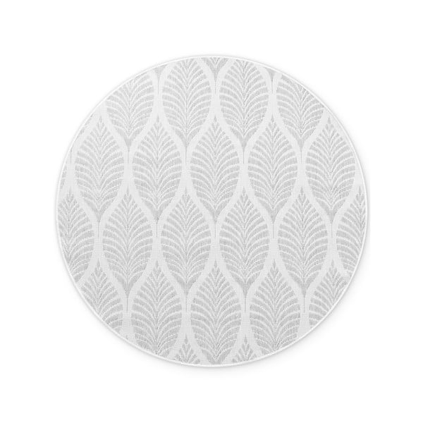 Covor pentru exterior și interior gri/fildeș rotund ø 160 cm Duet Liora – NORTHRUGS