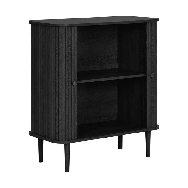 Comodă neagră din lemn de pin 80x87x40 cm Nikko – House Nordic-image-3