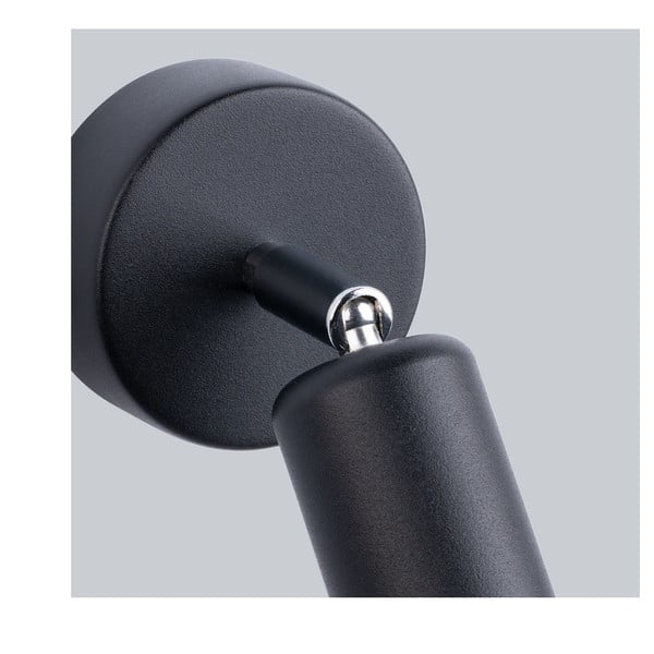 Aplică de perete neagră ø 6 cm Brando – Sollux-image-3