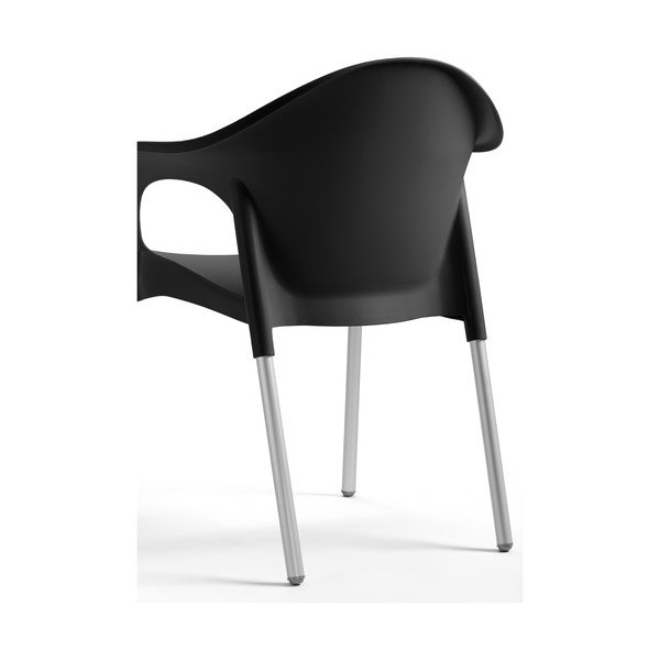 Scaun de grădină negru din plastic Lisa - Rojaplast-image-1