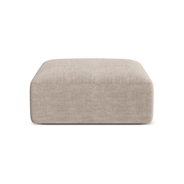 Taburet maro deschis cu tapițerie din catifea reiată Campi – Cosmopolitan Design-image-1