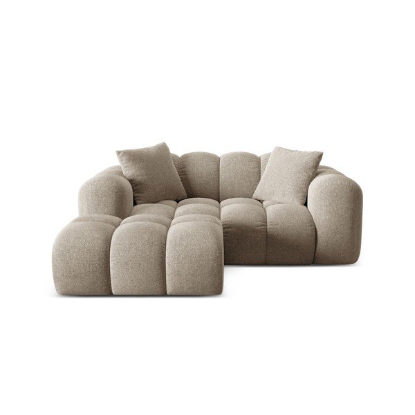 Colțar maro deschis cu tapițerie din chenille (cu colț pe partea stângă/cu șezlong) Treno – Cosmopolitan Design