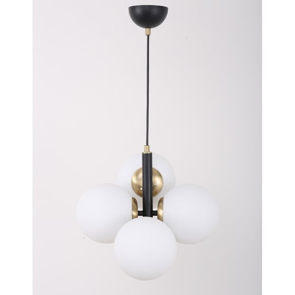 Lustră alb-negru  cu abajur din sticlă ø 15 cm Forte – Squid Lighting-image-2