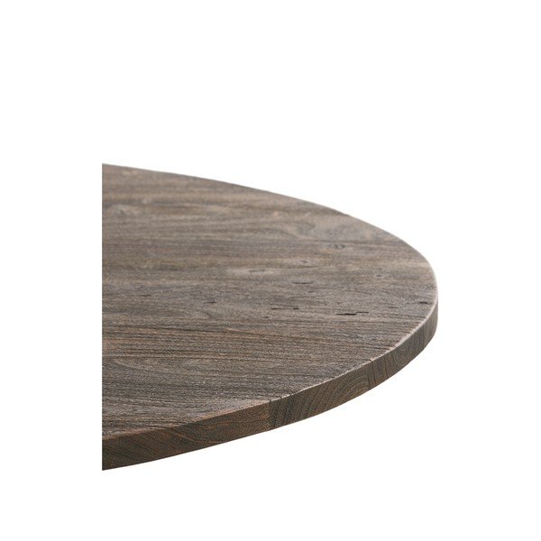 Masă de dining neagră/maro închis rotundă cu blat din lemn de acacia ø 120 cm Turi – Light & Living-image-4