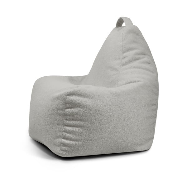 Fotoliu bean bag gri deschis cu tapițerie din țesătură bouclé Play Amuse – SLOWDOWN