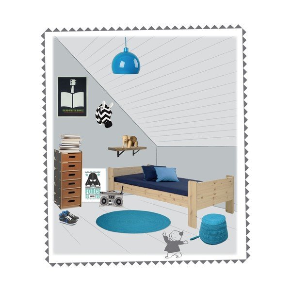 Puf pentru copii Nattiot Halo, albastru-image-1