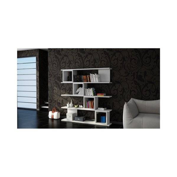 Bibliotecă Wind, alb-gri-image-3