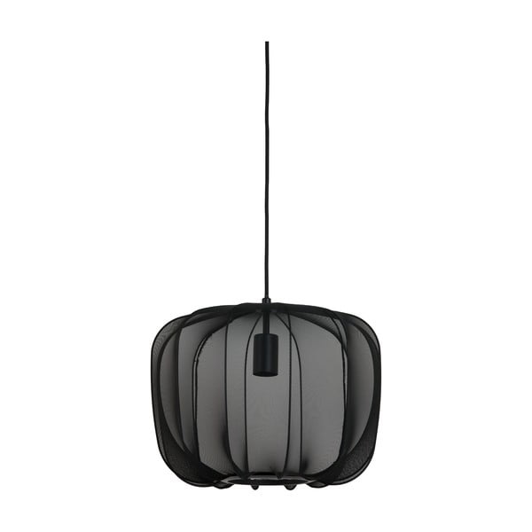 Lustră neagră cu abajur textil ø 40 cm Plumeria – Light & Living