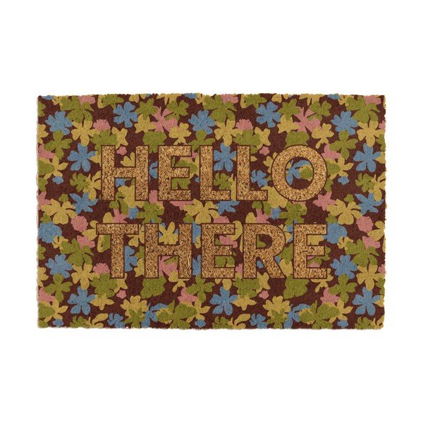 Covoraș de intrare din fibre de nucă de cocos 40x60 cm Hello There – Artsy Doormats