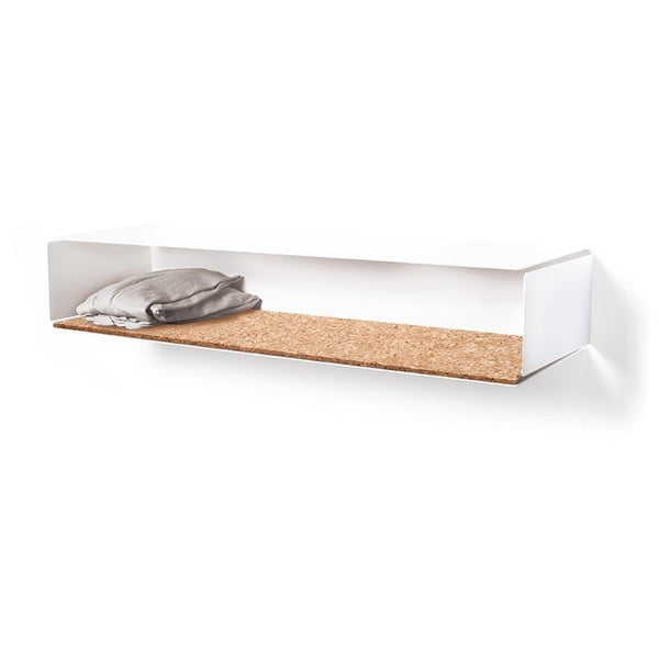 Raft de perete alb cu bază din plută Slawinski Side Box 