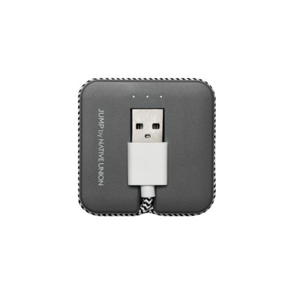 Baterie externă cu cablu Micro USB Native Union Jump Cable, lungime 45 cm, gri-image-1