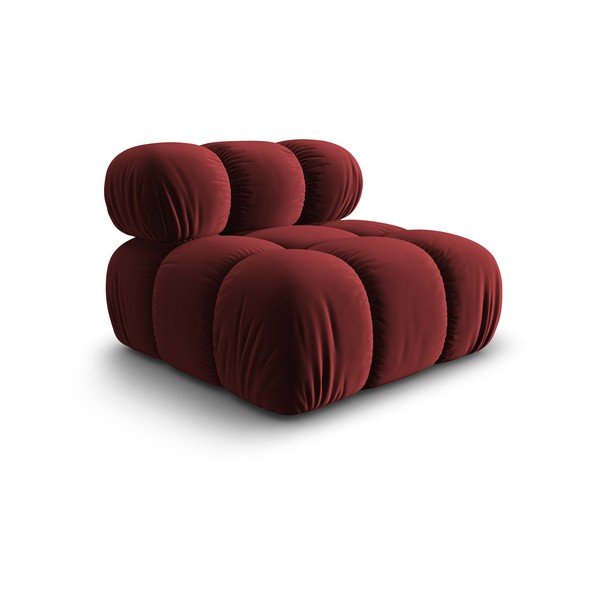 Modul pentru canapea roșu cu tapițerie din catifea (de mijloc) Bellis – Micadoni Home-image-3
