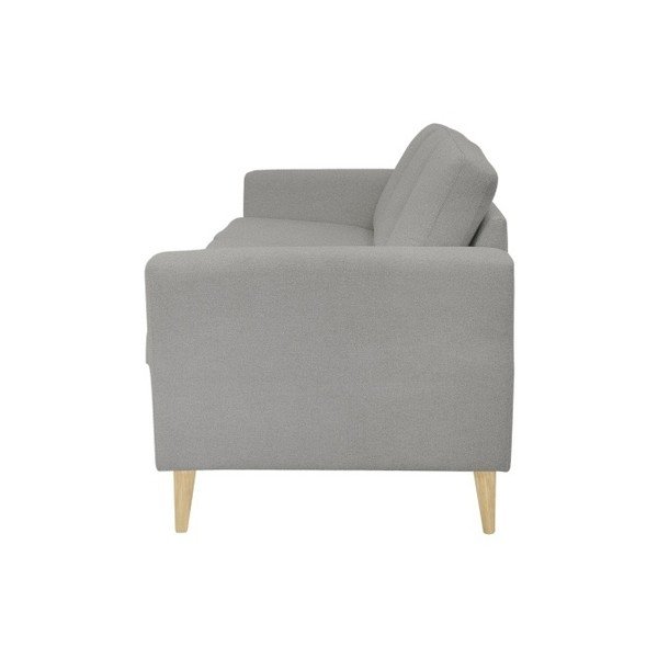 Canapea cu 3 locuri, cu picioarele culoare naturală, Helga Interiors Alex, gri deschis-image-1