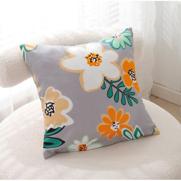 Lenjerie de pat din microsatin portocaliu-gri pentru pat de o persoană cu 3 piese 140x200 cm Grace – My House-image-2