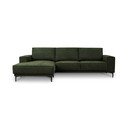 Colțar verde cu tapițerie din chenille (cu colț pe partea stângă/cu șezlong) Copenhagen – Scandic