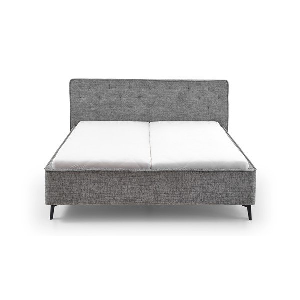 Pat matrimonial gri tapițat fără somieră 180x200 cm Alicante – Meise Möbel-image-3