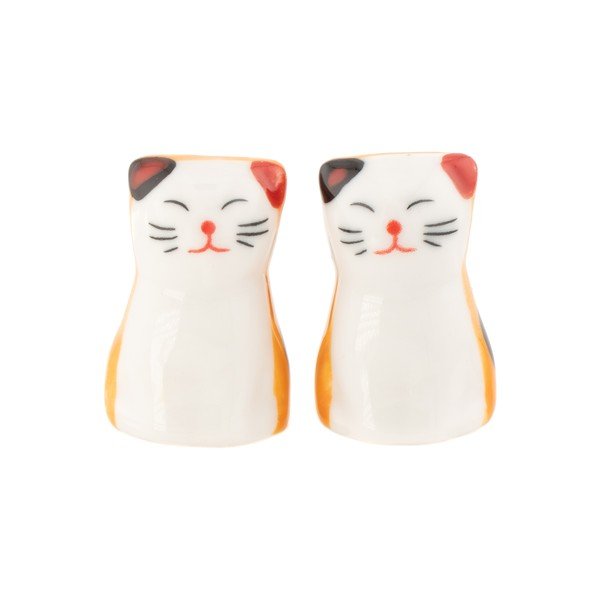 Suport pentru bețișoare chinezești alb/portocaliu din porțelan 2 buc. pentru 5 persoane Cat – Sass & Belle-image-2