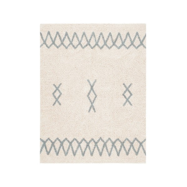 Covor albastru/crem lavabil/țesut manual din bumbac 120x160 cm Atlas Natural – Lorena Canals