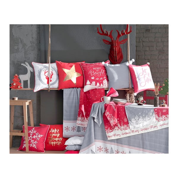 Față de pernă Mike & Co. NEW YORK Honey Snowflake, 45 x 45 cm, gri-image-1