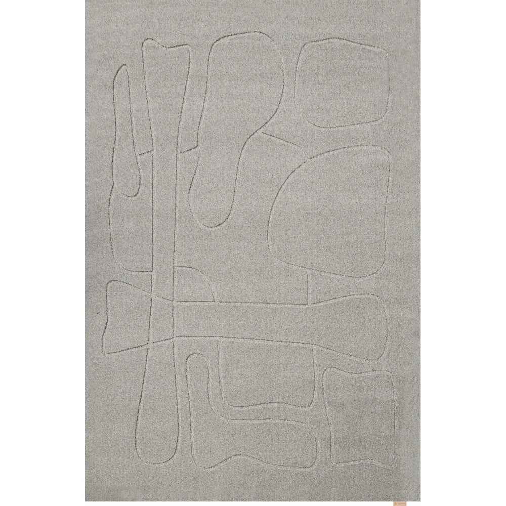 Covor gri din lână 133x190 cm Morphic – Agnella