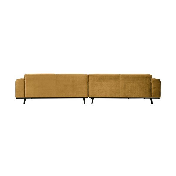 Canapea cu husă din catifea BePureHome Statement, lungime 372 cm, galben-maro închis-image-2
