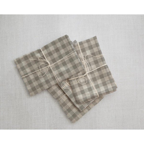 Set 4 șervețele textile Really Nice Things Grey Vichy, 43 x 43 cm-image-2