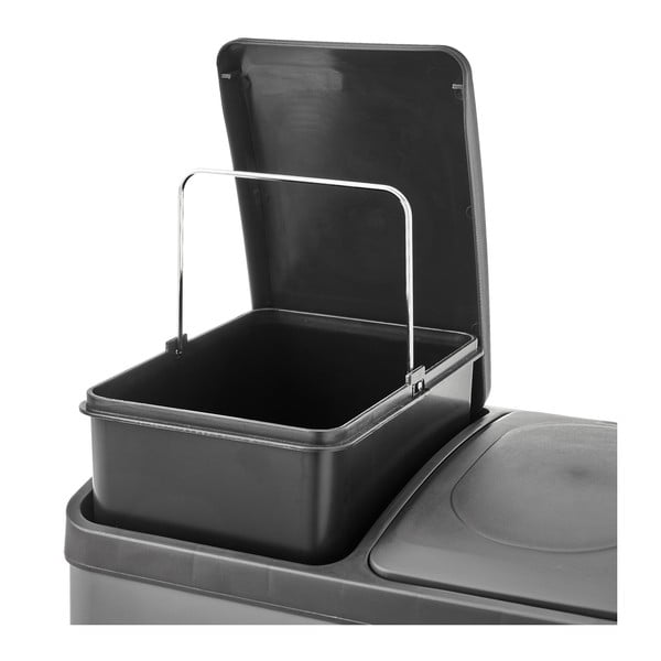 Coș de gunoi de reciclat/cu pedală din oțel inoxidabil 30 l Litros – Casa Selección-image-4