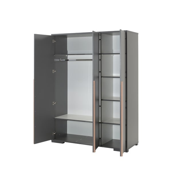 Șifonier de copii gri închis 146x195 cm London – Vipack-image-2