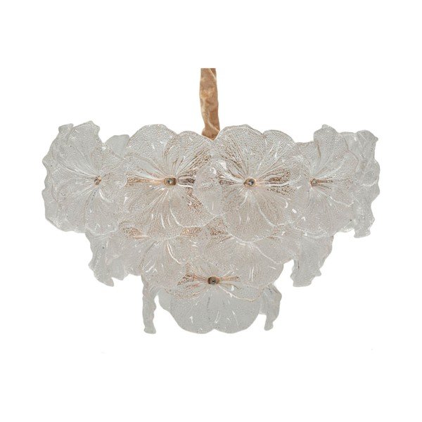 Lustră aurie din metal cu abajur din sticlă ø 47 cm Ibiscus – Mauro Ferretti-image-2