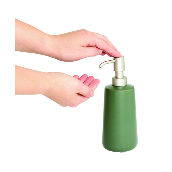 Dispenser de săpun din ceramică iDesign Eco Vanity, verde-image-2