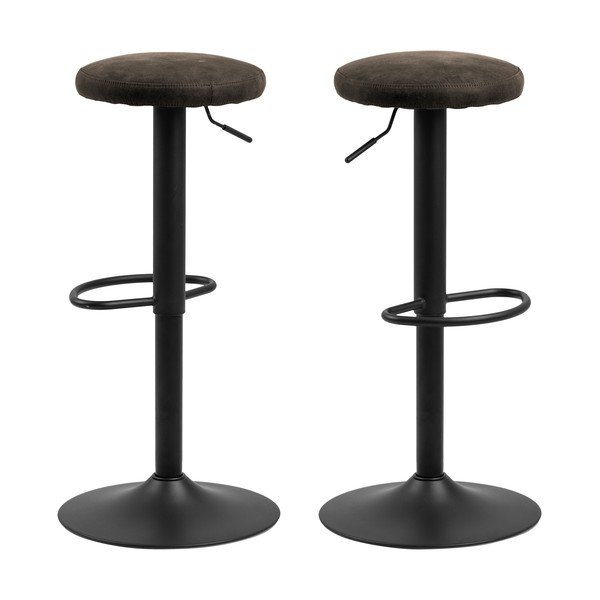 Scaun de bar gri cu înălțime ajustabilă tapițat (înălțime șezut 62 cm) Finch – Actona-image-4