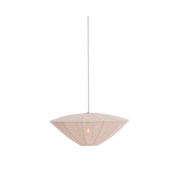 Lustră crem cu abajur textil Satilla – Light & Living-image-1