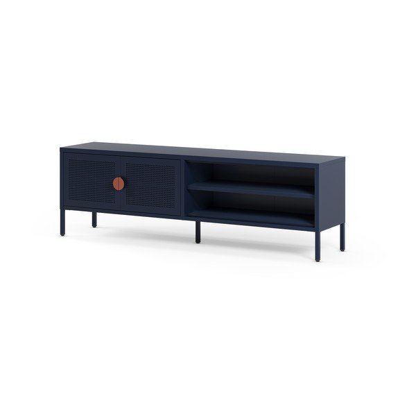 Comodă TV albastru-închis din metal 160x50x35 cm Sayla – Marckeric-image-3